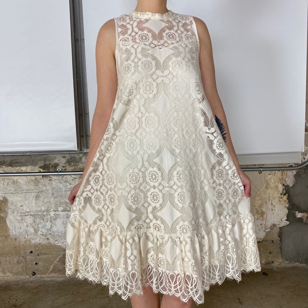 Anthropologie Lace Midi Dress | Size 8